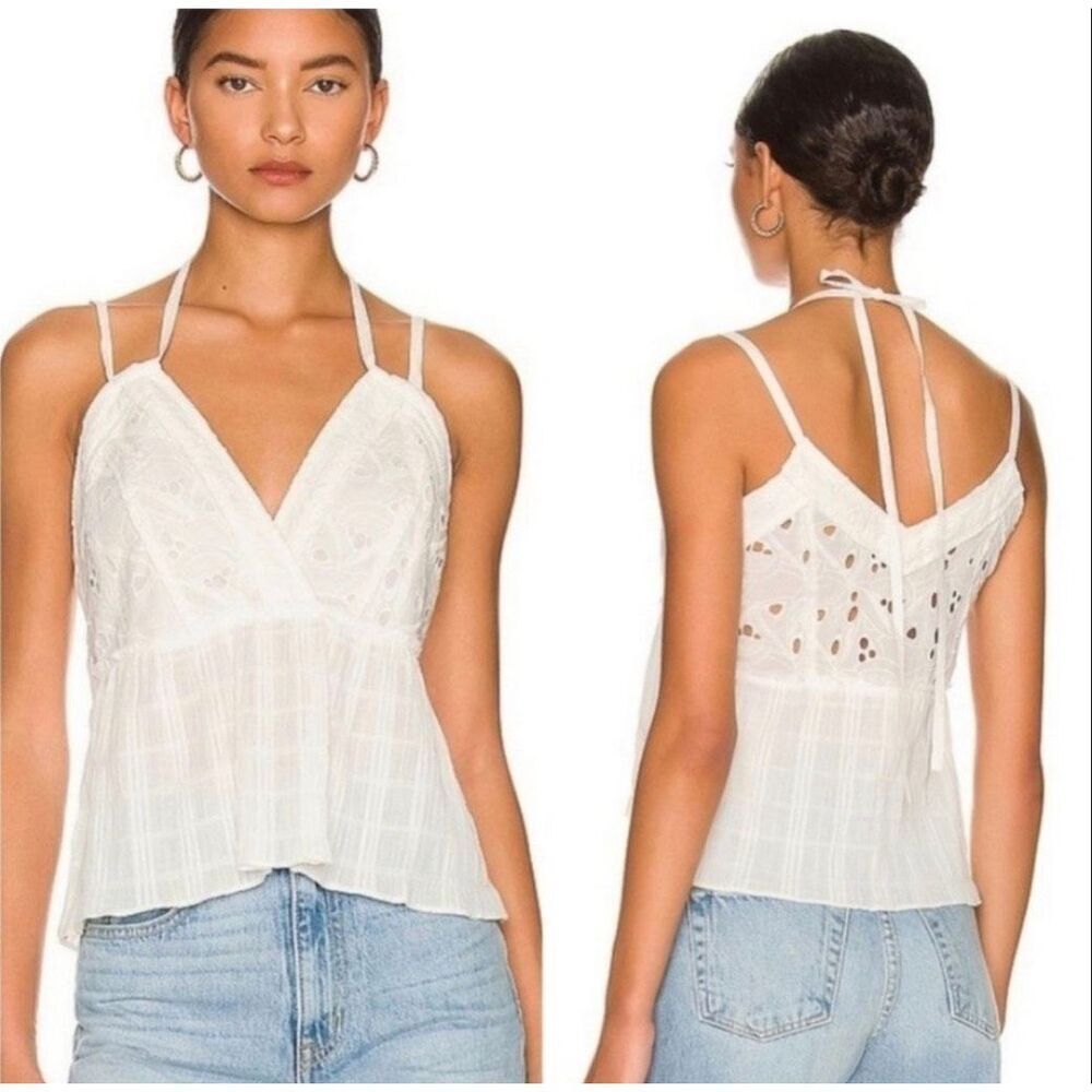 IRO Mireya White Eyelet Blouse Top Size 40 (US 8) Boho Lace Tiered NWT NEW